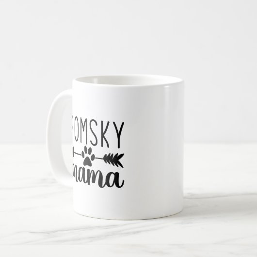 Pomsky Mama Funny Pomsky Dog Mama Kaffeetasse (Vorderseite Links)