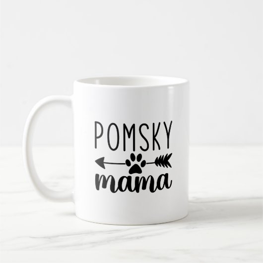 Pomsky Mama Funny Pomsky Dog Mama Kaffeetasse (Links)