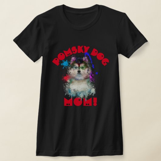 Pomsky Mama Hund Lover Beste Hunde Mama je T-Shirt (Ablage )
