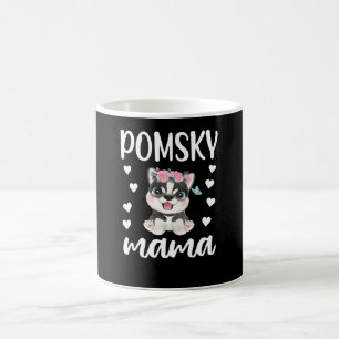 Pomsky Mama Hund Lover Pomsky Eigentümer Pomsky M Kaffeetasse