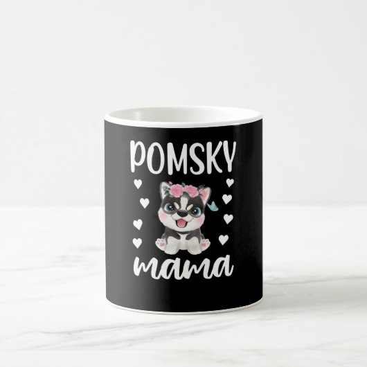 Pomsky Mama Hund Lover Pomsky Eigentümer Pomsky Ma Kaffeetasse (Mittel)
