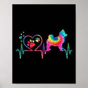 Pomsky Mama Vater Heartbeat Gefärbte Krawatte Dog  Poster