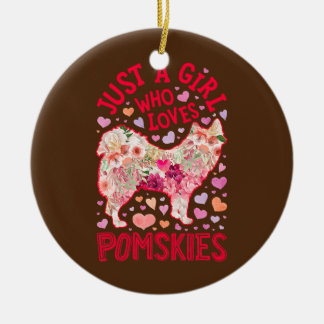 Pomsky nur ein Mädchen, das Lieben Pomskies Hund B Keramik Ornament