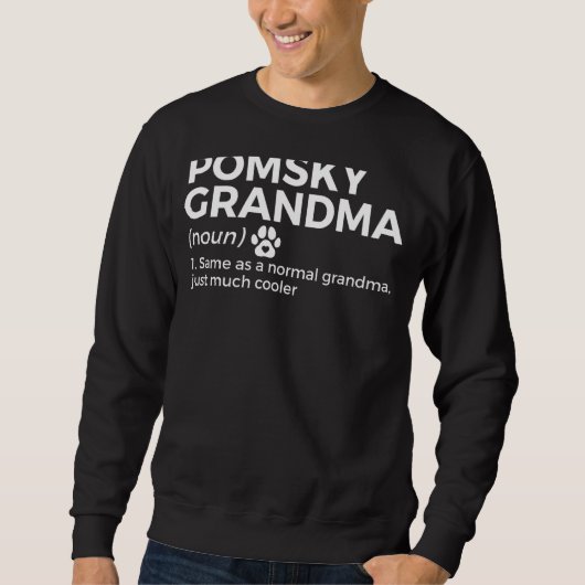 Pomsky Oma Definition Funny Pomsky Owner Dog L Sweatshirt (Vorderseite)