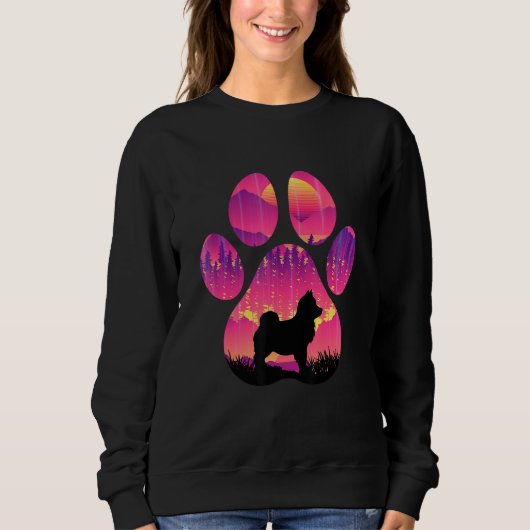 Pomsky Paw Mom Dad Dog Women Men Sweatshirt (Vorderseite)