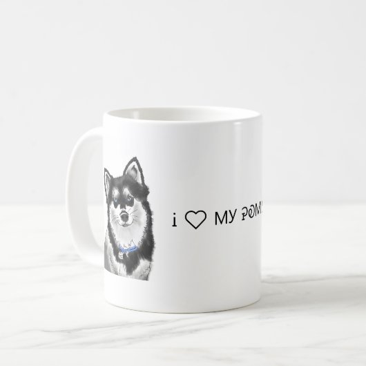 Pomsky Tasse (Vorderseite Links)