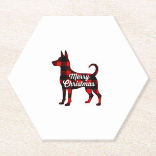 Pomsky Weihnachts-Hund-Mama-Papa-Kariert-Geschenk- Untersetzer