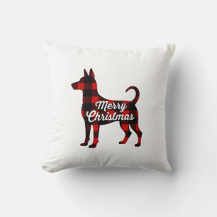 Pomsky Weihnachts Hund Mama Papa Karo Geschenk T-S Kissen