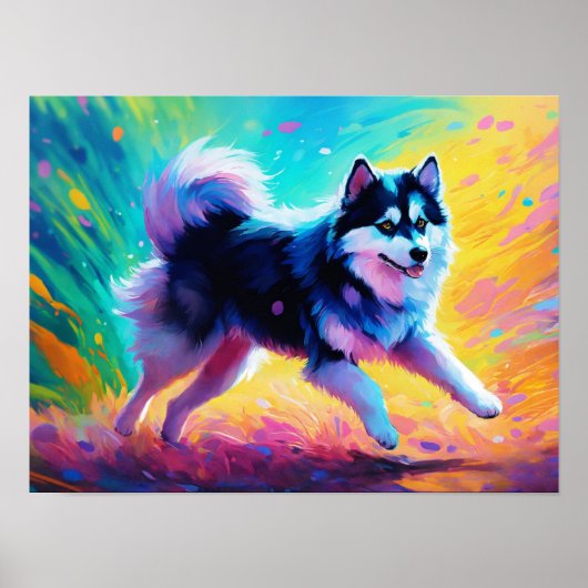 "Pomskys Tanz: Vibrant Freedom in Art" Poster (Vorne)