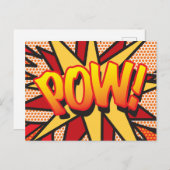 PON Fun Retro Comic Buch Pop Kunst Ankündigungspostkarte (Vorne/Hinten)