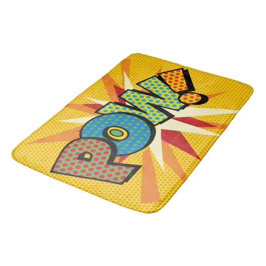 PON Fun Retro Comic Buch Pop Kunst Badematte (Schrägansicht)