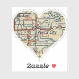 Ponca City OK Retro Karte Aufkleber