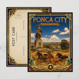 Ponca City Oklahoma Vintage Art Deco Golden Age Postkarte