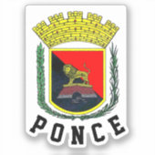 Ponce Coat of Arms - Puerto Rico Aufkleber (Vorderseite)
