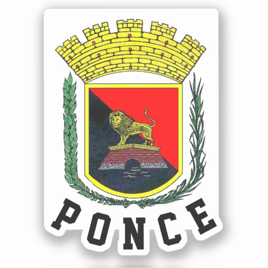 Ponce Coat of Arms - Puerto Rico Aufkleber (Vorderseite)