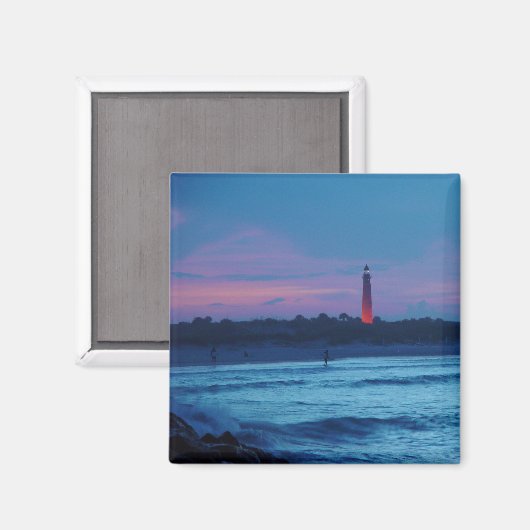 Ponce de Leon Inlet Lighthouse Dusk Magnet (Vorderseite/Rückseite)