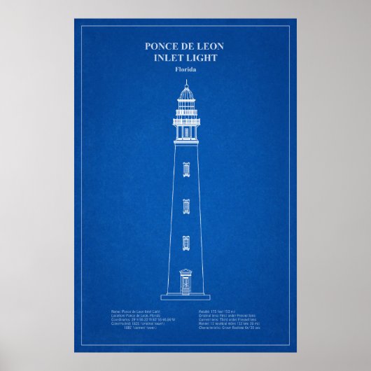 Ponce de Leon Inlet Lighthouse - Florida - AD Poster (Vorne)