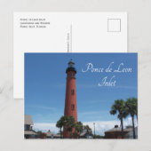 Ponce de Leon Inlet Lighthouse, Ponce Inlet, FL Postkarte (Vorne/Hinten)