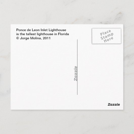 Ponce de Leon Inlet Lighthouse Postkarte (Rückseite)