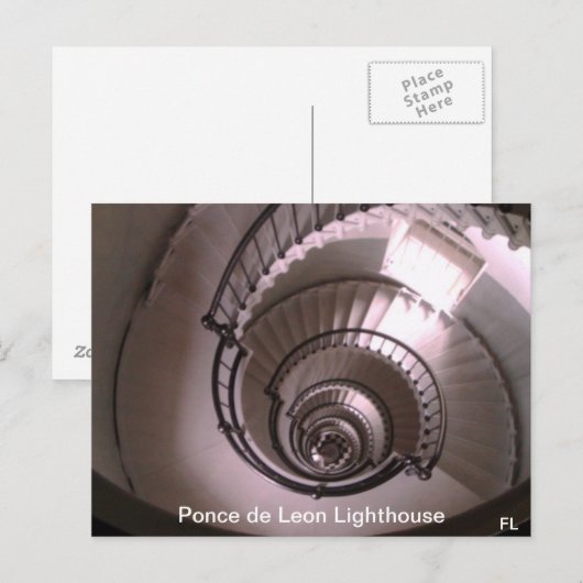 Ponce de León Inlet Lighthouse Treppe Postkarte (Vorne/Hinten)