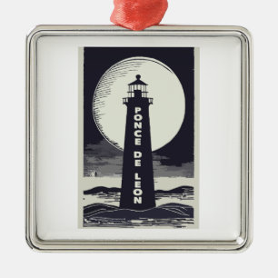 Ponce De Leon Lighthouse Moon Ornament Aus Metall