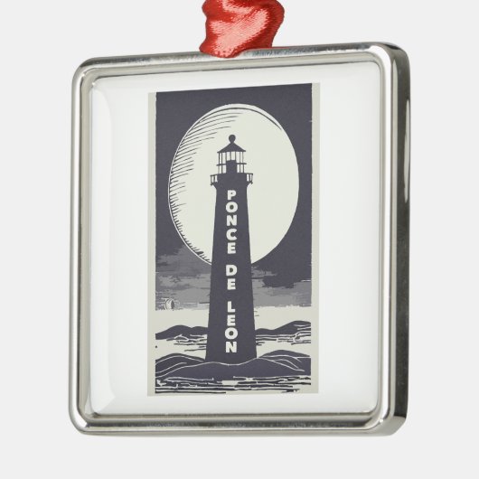 Ponce De Leon Lighthouse Moon Ornament Aus Metall (Links)