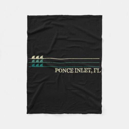 Ponce Inlet Florida Break Surfen Retro-Welle Fleecedecke (Vorderseite)