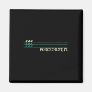 Ponce Inlet Florida Bricht Surfen Retro-Welle  Magnet