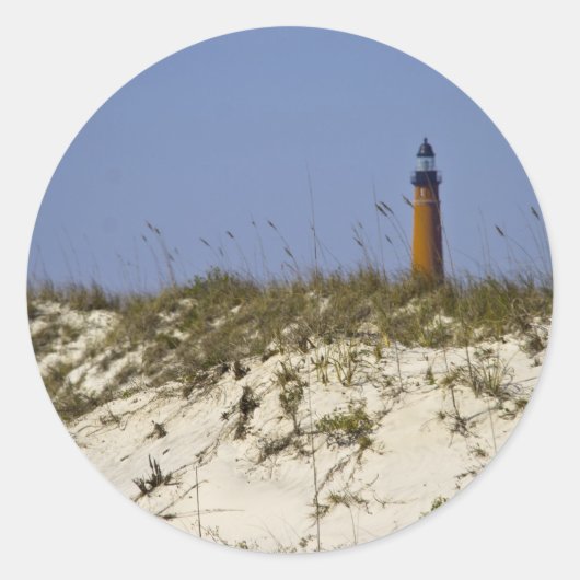 Ponce Inlet Lighthouse Florida Beach Foto Runder Aufkleber (Vorderseite)