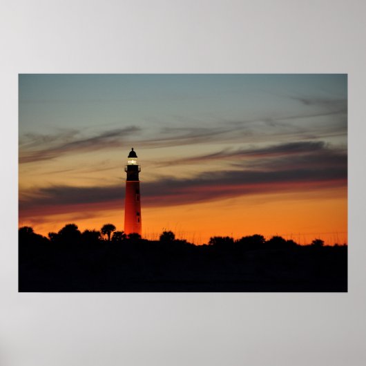Ponce Inlet Lighthouse Sherbet Orange Sky Poster (Vorne)