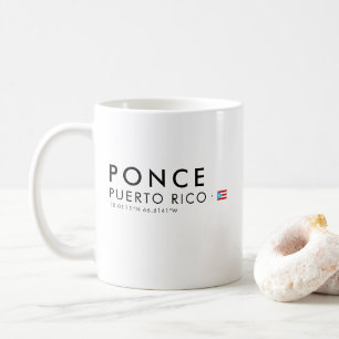 Ponce Puerto Rico Koordinaten Mug Boricua Geschenk Kaffeetasse