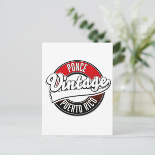 Ponce Puerto Rico Vintage-Logo Postkarte