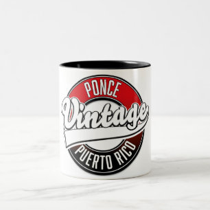 Ponce Puerto Rico Vintage-Logo Zweifarbige Tasse