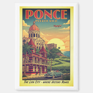 Ponce, Puerto Rico - Vintage-Reiseposter Magnet