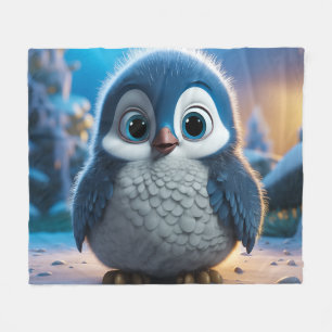 Poncho - Ein glatter Pinguin Fleecedecke