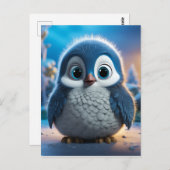 Poncho - Ein glatter Pinguin Postkarte (Vorne/Hinten)