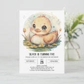 Pond Custom Duck Birthday Einladung (Stehend Vorderseite)