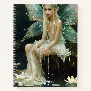 Pond Fairie in Pearls Spiral Notebook Notizblock