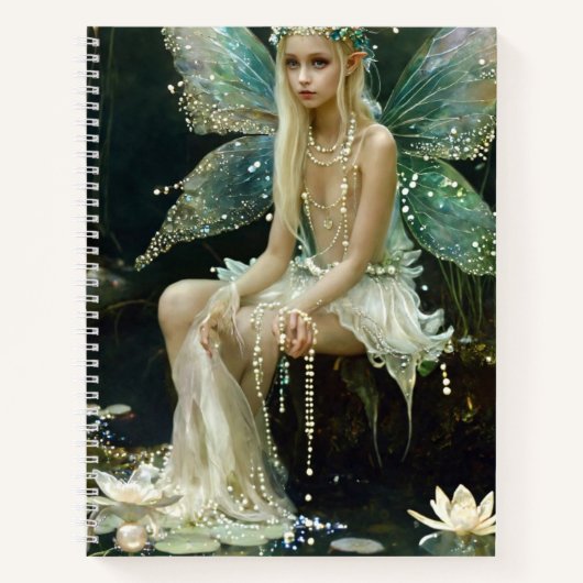 Pond Fairie in Pearls Spiral Notebook Notizblock (Vorderseite)