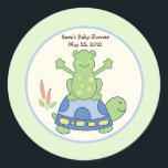 Pond Friends Birthday Baby Shower Fevor Sticker<br><div class="desc">Unsere Teichfreunde bevorzugen Aufkleber für Babyduschfavoriten,  Geburtstagsfavoriten oder jede Anwendung,  in der Sie einen individuellen Aufkleber wünschen!</div>