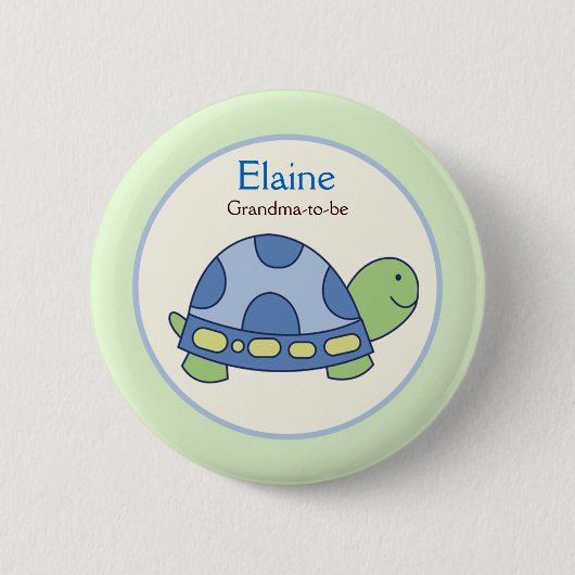 Pond Friends Frog Turtle NAME TAG Custom Button (Vorderseite)