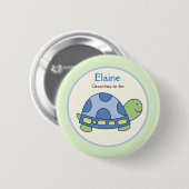 Pond Friends Frog Turtle NAME TAG Custom Button (Vorne & Hinten)