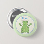 Pond Friends Frog Turtle NAME TAG Custom Button (Vorne & Hinten)