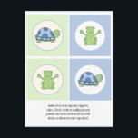 Pond Friends Schildkröten und Froschkuchen Toppers Postkarte<br><div class="desc">Auf glatt glänzenden 120-lb-Stöcken gedruckt, fügen unsere DIY Cupcake Toppers Ihrem Party die Touch der Verarbeitung hinzu! Benutzen Sie für Babydusche oder Geburtstagspartys! Sie können den Wortlaut ändern, indem Sie die Textfelder eingeben oder auf die Schaltfläche "Anpassen" klicken, um den Schriftart zu ändern, Farbe, Größe oder Löschen. Koordiniert mit unseren...</div>