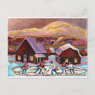 POND HOCKEY COZY WINTER SCENE 6X8 COPY.jpg Postkarte