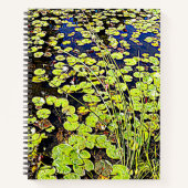 Pond Lily Pads and Reeds Floral Notebook Notizblock (Vorderseite)