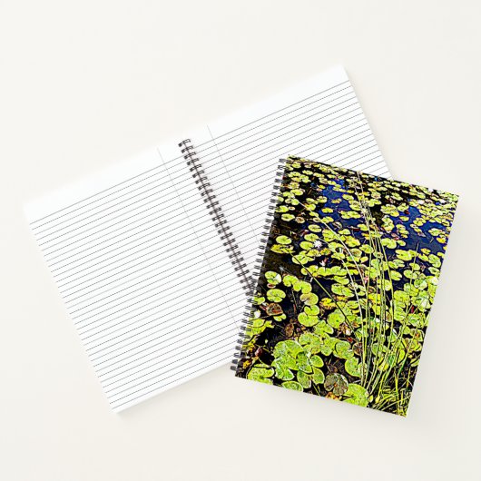 Pond Lily Pads and Reeds Floral Notebook Notizblock (Innenseite)