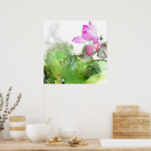 POND LOTUS l Chinese Brush Malerei Art Poster (Küche)