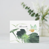 POND LOTUS PEACE l Chinese Brush Painting Art Postkarte (Stehend Vorderseite)