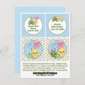 Pond Pals Duck Baby Shower Cupcake Topper Neutral Einladungspostkarte (Vorne/Hinten)